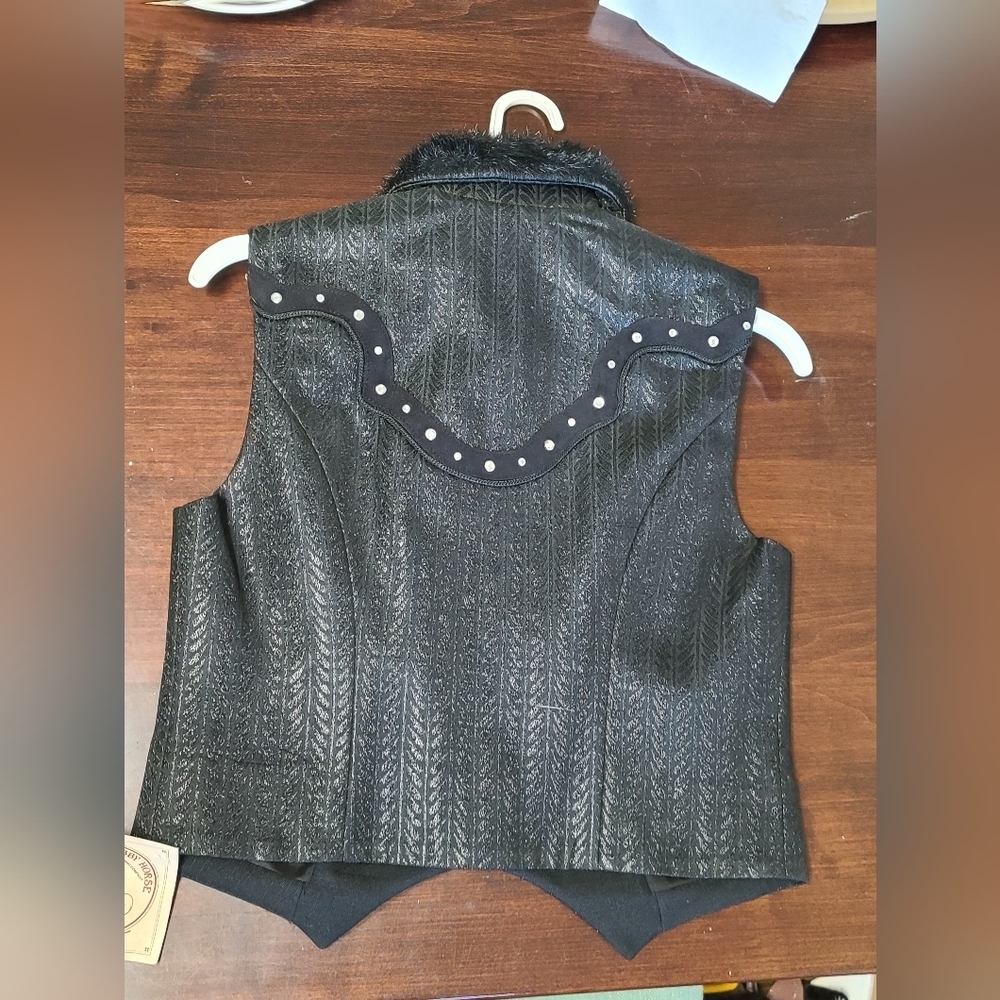 Black Nwt Vintage Hobby Horse zip up vest size medium - Picture 9 of 9